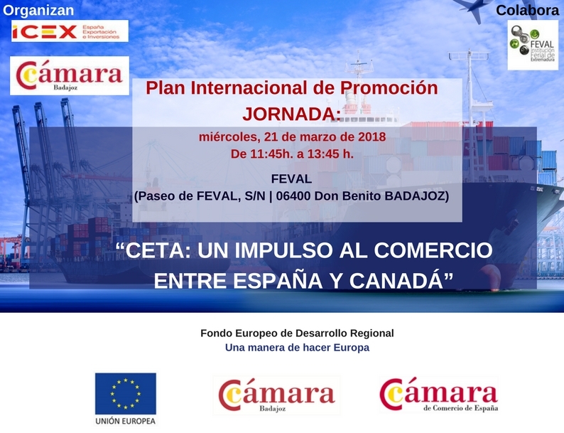 Jornada Plan Internacional de Promoción: “CETA: UN IMPULSO AL COMERCIO ENTRE ESPAÑA Y CANADÁ”