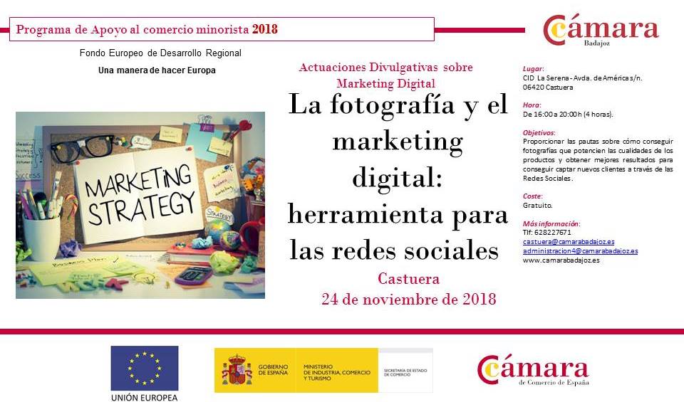 La fotografía y el marketing digital: herramienta para las redes sociales - Actuaciones Divulgativas Programa de Apoyo al comercio minorista 2018 