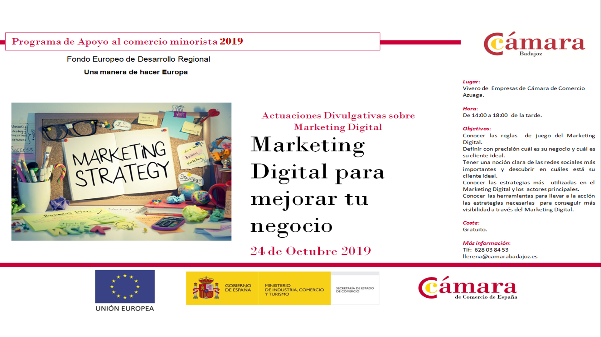 Marketing Digital para mejorar tu negocio - Programa de Apoyo al Comercio Minorista 2019- Azuaga