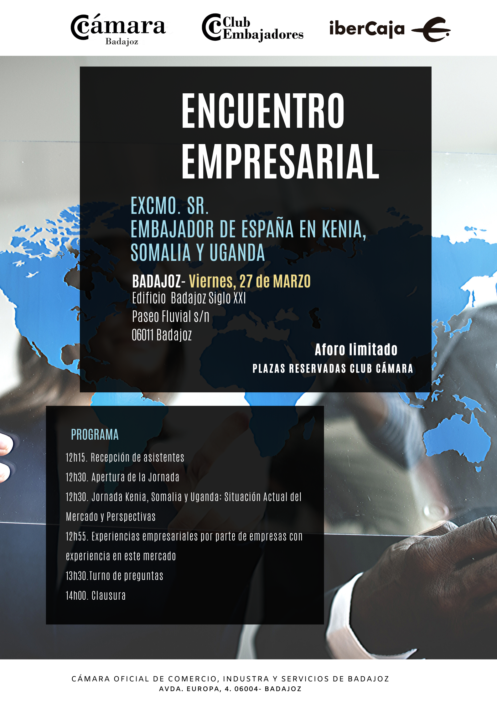 BADAJOZ- Club Embajadores- ENCUENTRO EMPRESARIAL CON EL EXCMO. SR.  EMBAJADOR DE ESPAÑA EN KENIA, SOMALIA Y UGANDA