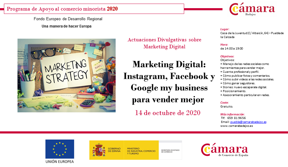 Marketing Digital: Instagam, Facebook y Google my business para vender mejor - PUEBLA DE LA CALZADA