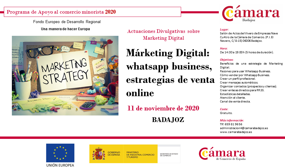 BADAJOZ - Márketing Digital: whatsapp business, estrategias de venta online- PCM 2020