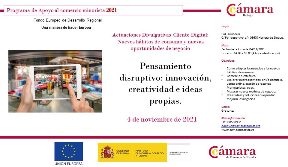 JORNADA PCM: Pensamiento disruptivo: innovación, creatividad e ideas propias