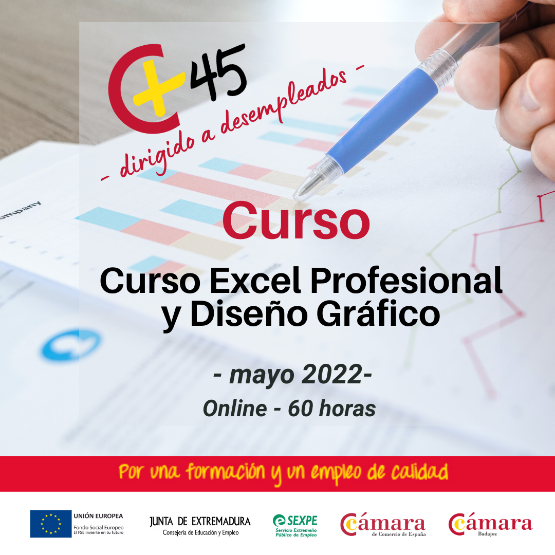 CURSOS 45+: Curso Excel Profesional y Diseño Gráfico