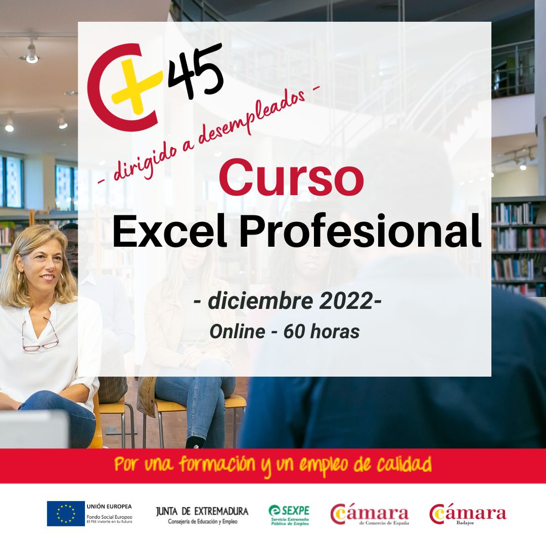 CURSOS 45+: Curso Excel Profesional 