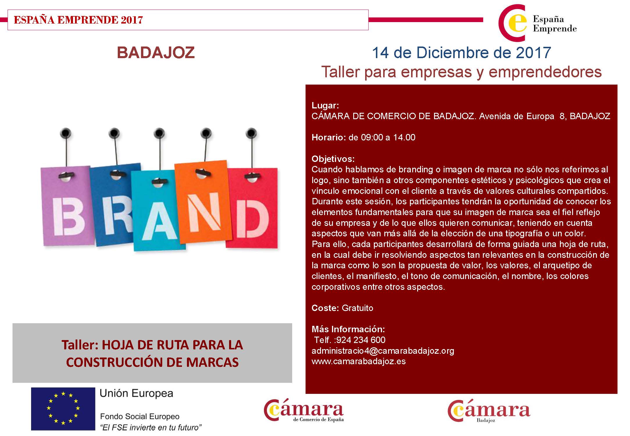 Taller España- Emprende: HOJA DE RUTA PARA LA CONSTRUCCIÓN DE MARCAS 