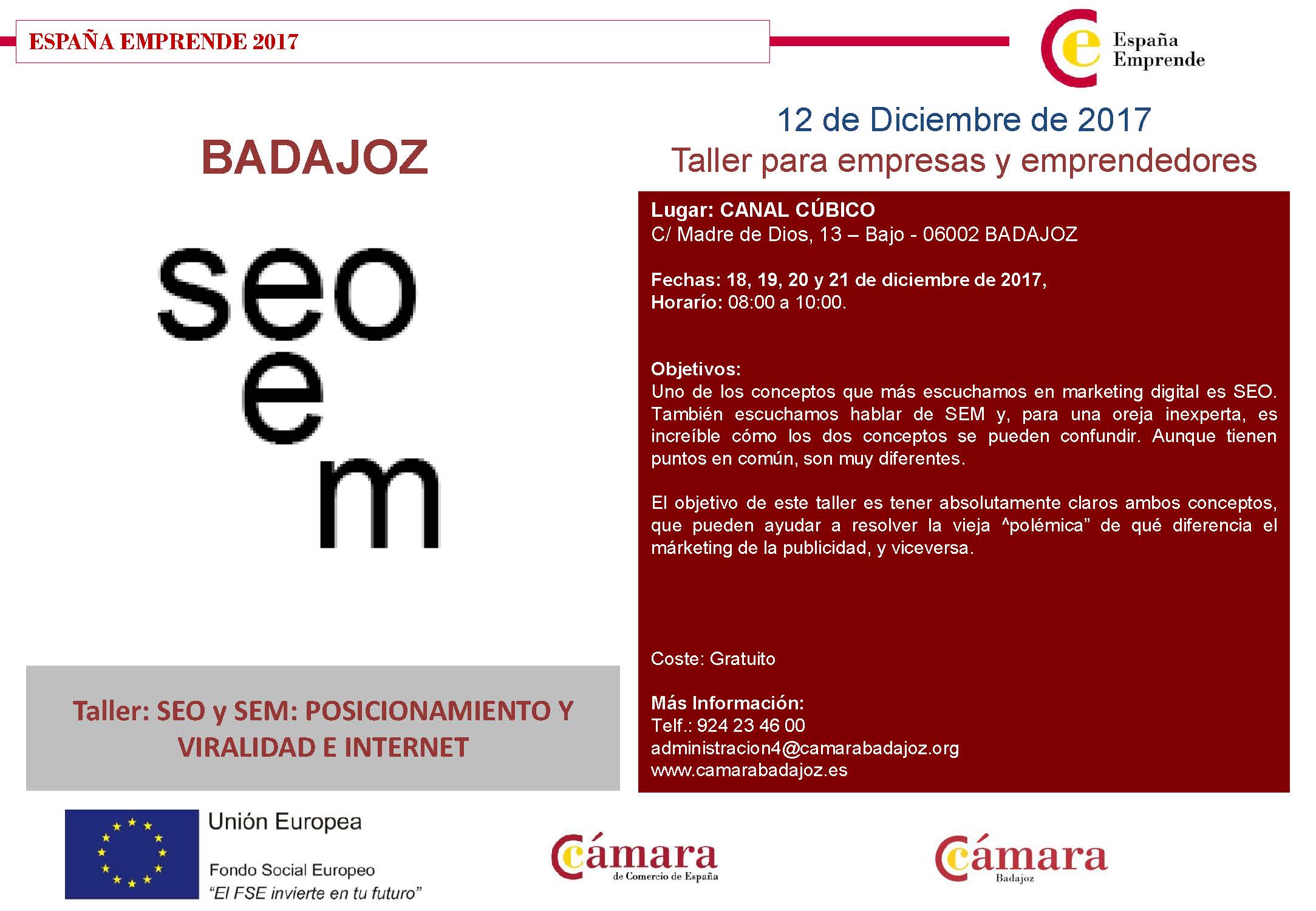 Taller España-Emprende: SEO y SEM: POSICIONAMIENTO Y VIRALIDAD E INTERNET
