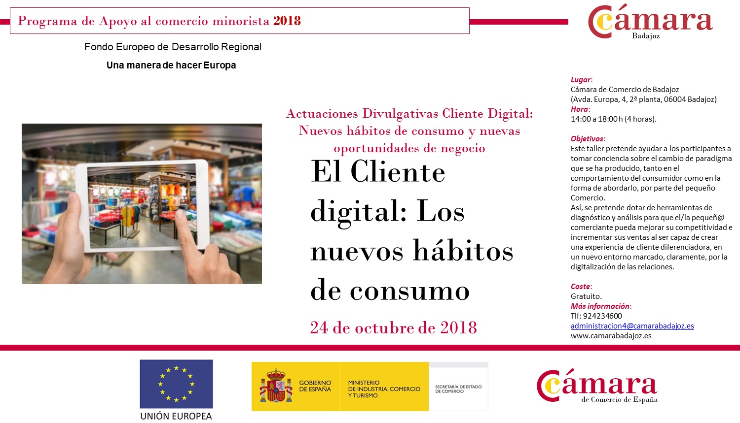 EL CLIENTE DIGITAL: LOS NUEVOS HÁBITOS DE CONSUMO- Actuaciones Divulgativas Programa de Apoyo al comercio minorista 2018