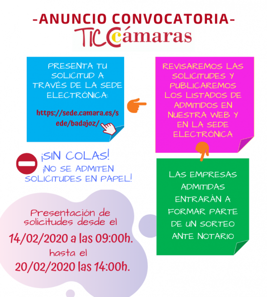 Publicada la convocatoria de TIcCámaras