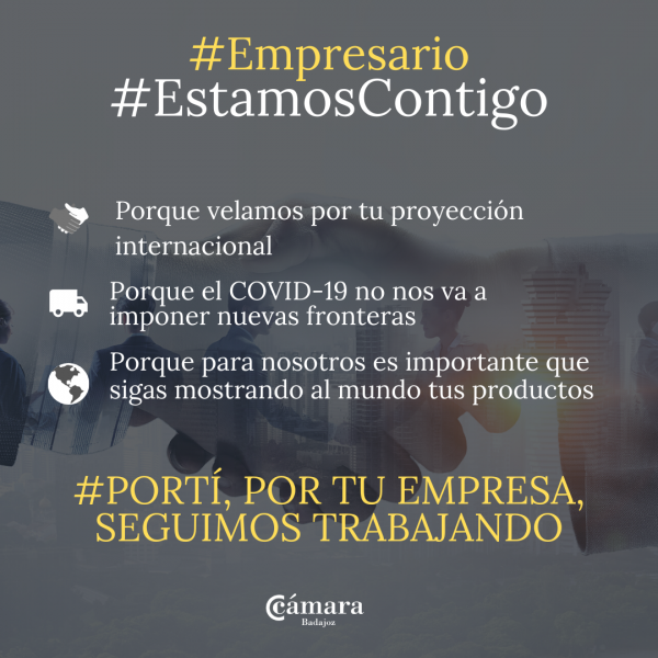  La Cámara de Comercio de Badajoz refuerza sus canales de información, atención y apoyo a las empresas y autónomos ante la crisis del coronavirus