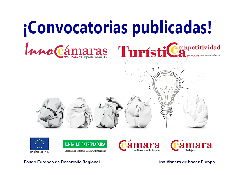 Publicadas las convocatorias de InnoCámaras y Competitividad Turística con más de 300.000 euros en ayudas para la innovación y digitalización de las empresas 