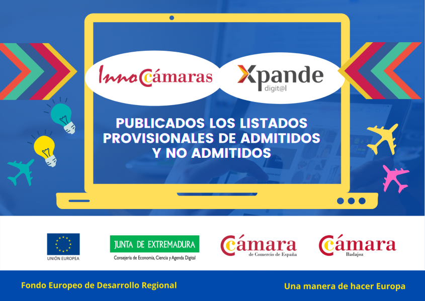 Publicados los listados provisionales para el sorteo de InnoCámaras y Xpande Digital 2022
