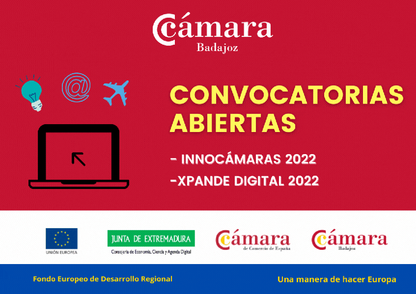 Publicadas las convocatorias de InnoCámaras y Xpande Digital con una financiación del 80%