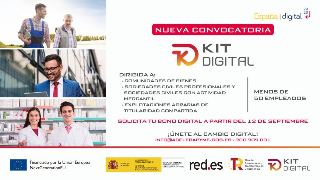 Nueva convocatoria de Kit Digital destinada a comunidades de bienes, explotaciones agrarias y sociedades civiles