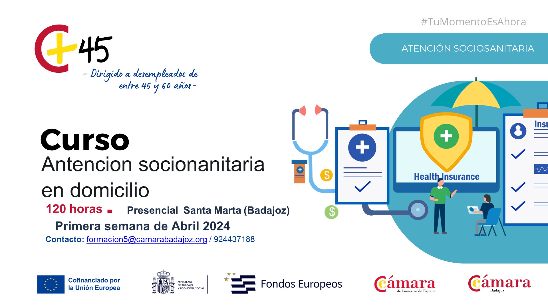 CURSO 45+: ATENCIÓN A PERSONAS DEPENDIENTES EN DOMICILIO Santa Marta (Badajoz)