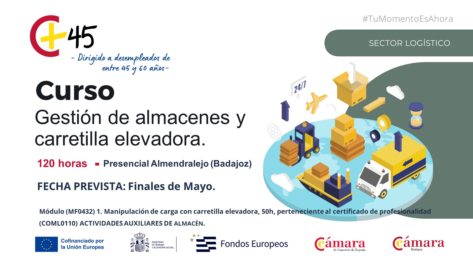 CURSO 45+: GESTIÓN DE ALMACÉN (Almendralejo)