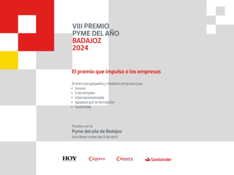 Banco Santander y Cámara amplían hasta el 22 de abril el plazo para inscribirse en el Premio Pyme del Año 2024