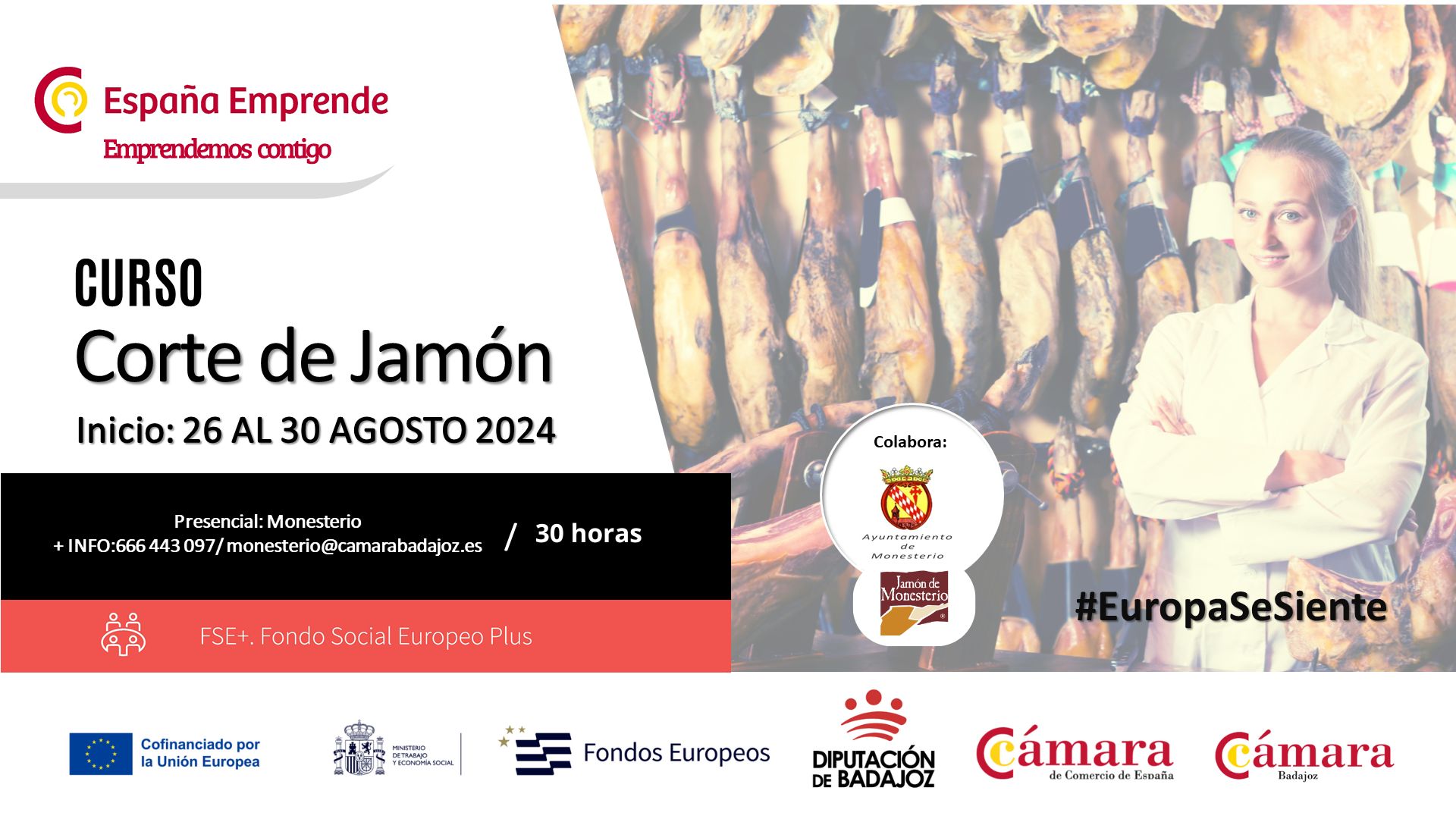 CURSO ESPAÑA EMPRENDE: Corte de jamón (Monesterio)