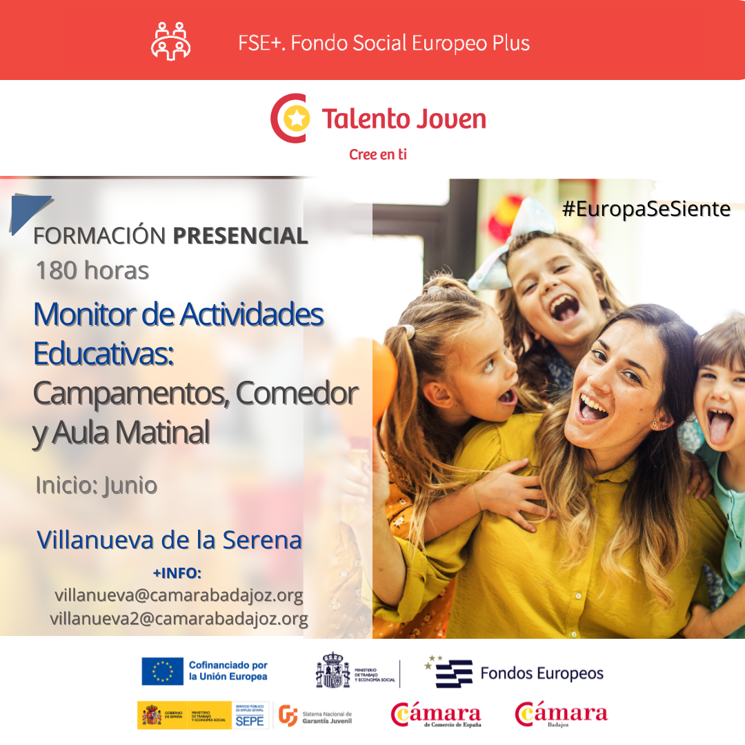 Monitor de Actividades Educativas: Campamentos, Comedor y Aula Matinal