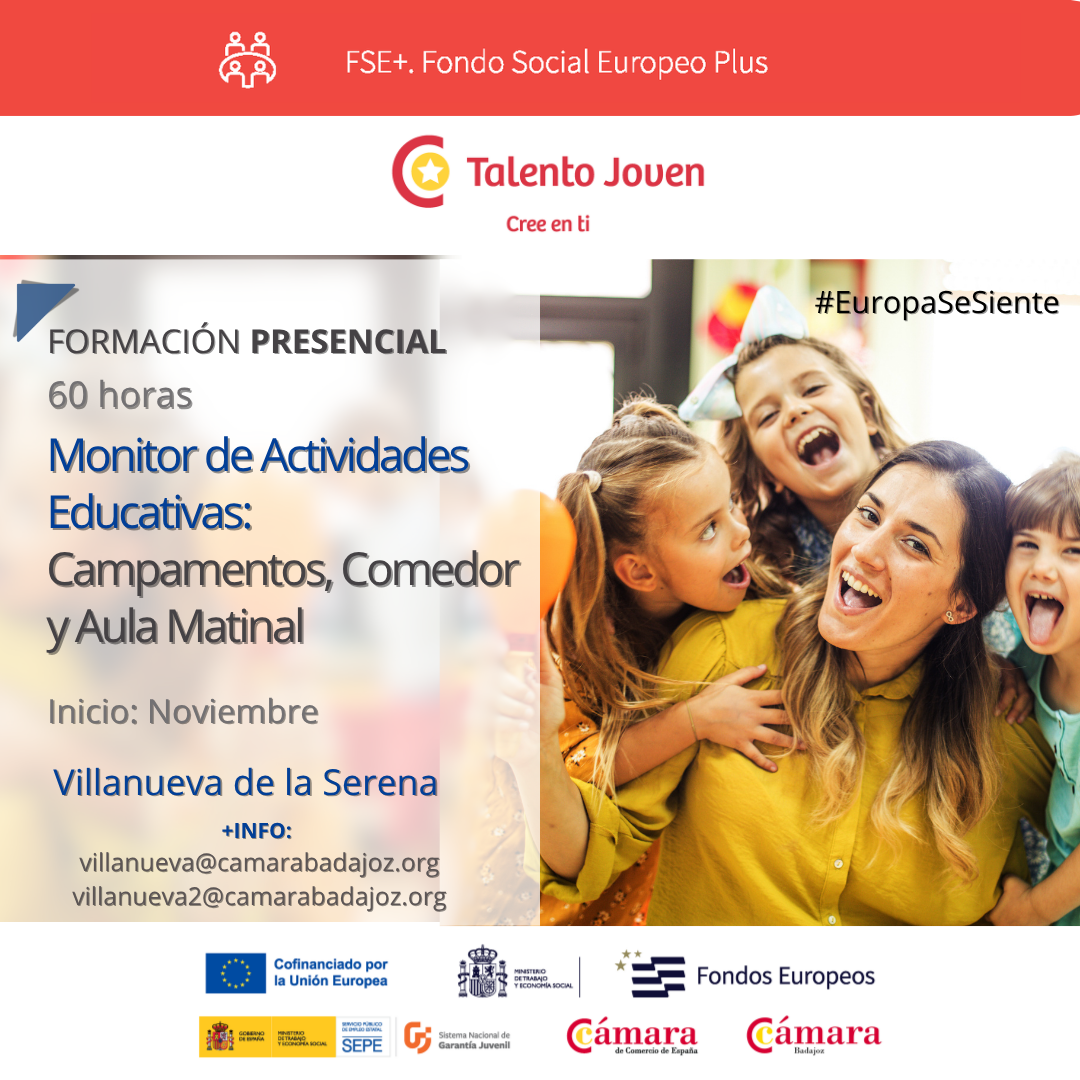 MONITOR DE ACTIVIDADES EDUCATIVAS: CAMPAMENTOS, COMEDOR Y AULA MATINAL