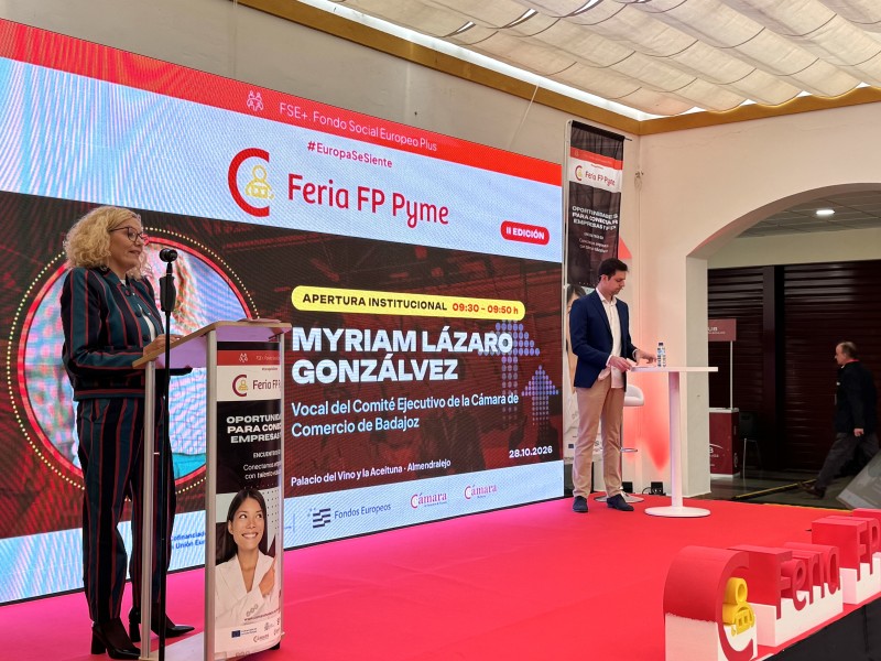 Más de un centenar de asistentes en la Feria FP Pyme de Almendralejo de la Cámara de Comercio de Badajoz
