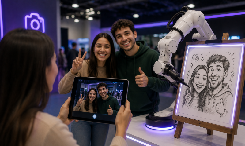 Retratos con brazo robotico e IA
