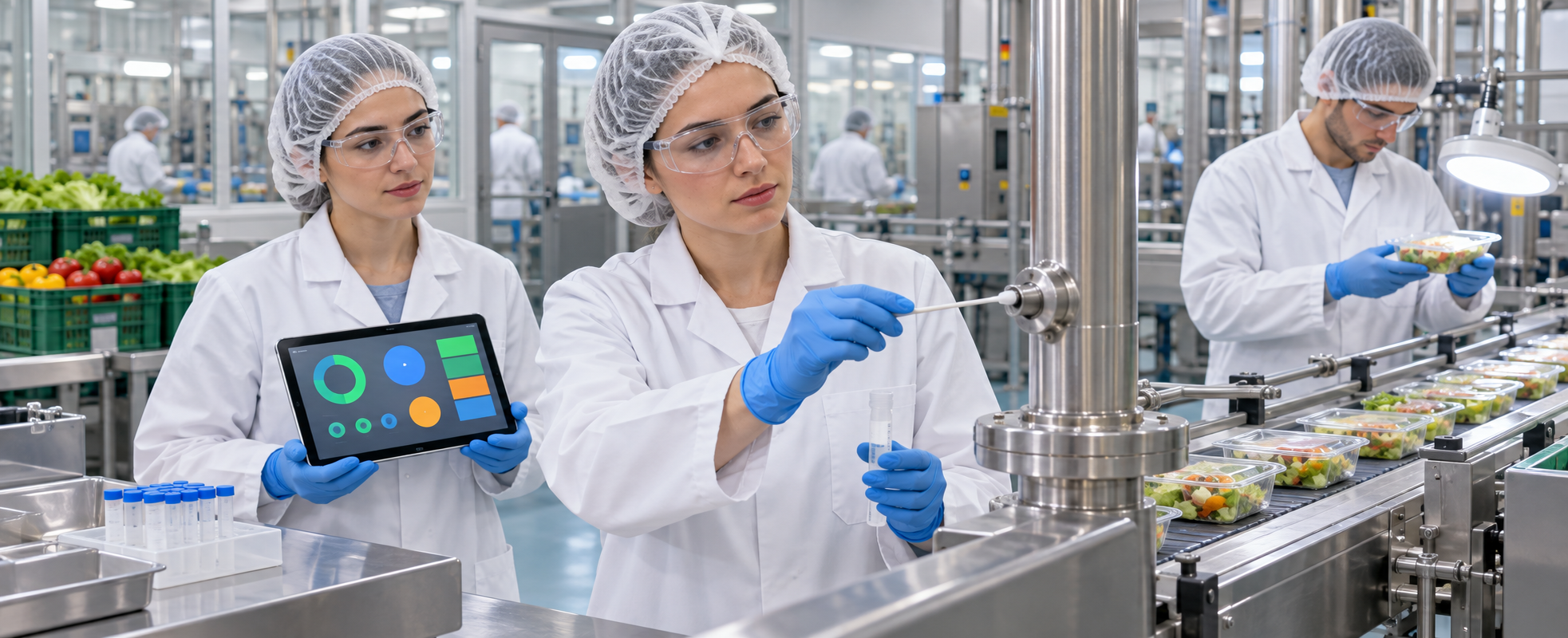 Responsable de calidad y seguridad alimentaria de fábrica de alimentación.